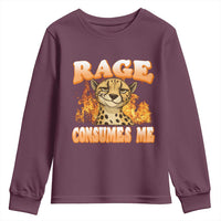 Cool Cheetah Youth Sweatshirt Funny Range Consumes Me Sarcastic Wild Animal - Wonder Print Shop