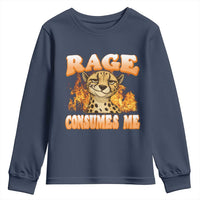 Cool Cheetah Youth Sweatshirt Funny Range Consumes Me Sarcastic Wild Animal - Wonder Print Shop