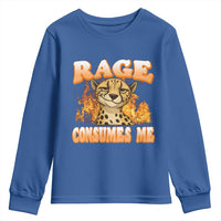 Cool Cheetah Youth Sweatshirt Funny Range Consumes Me Sarcastic Wild Animal - Wonder Print Shop
