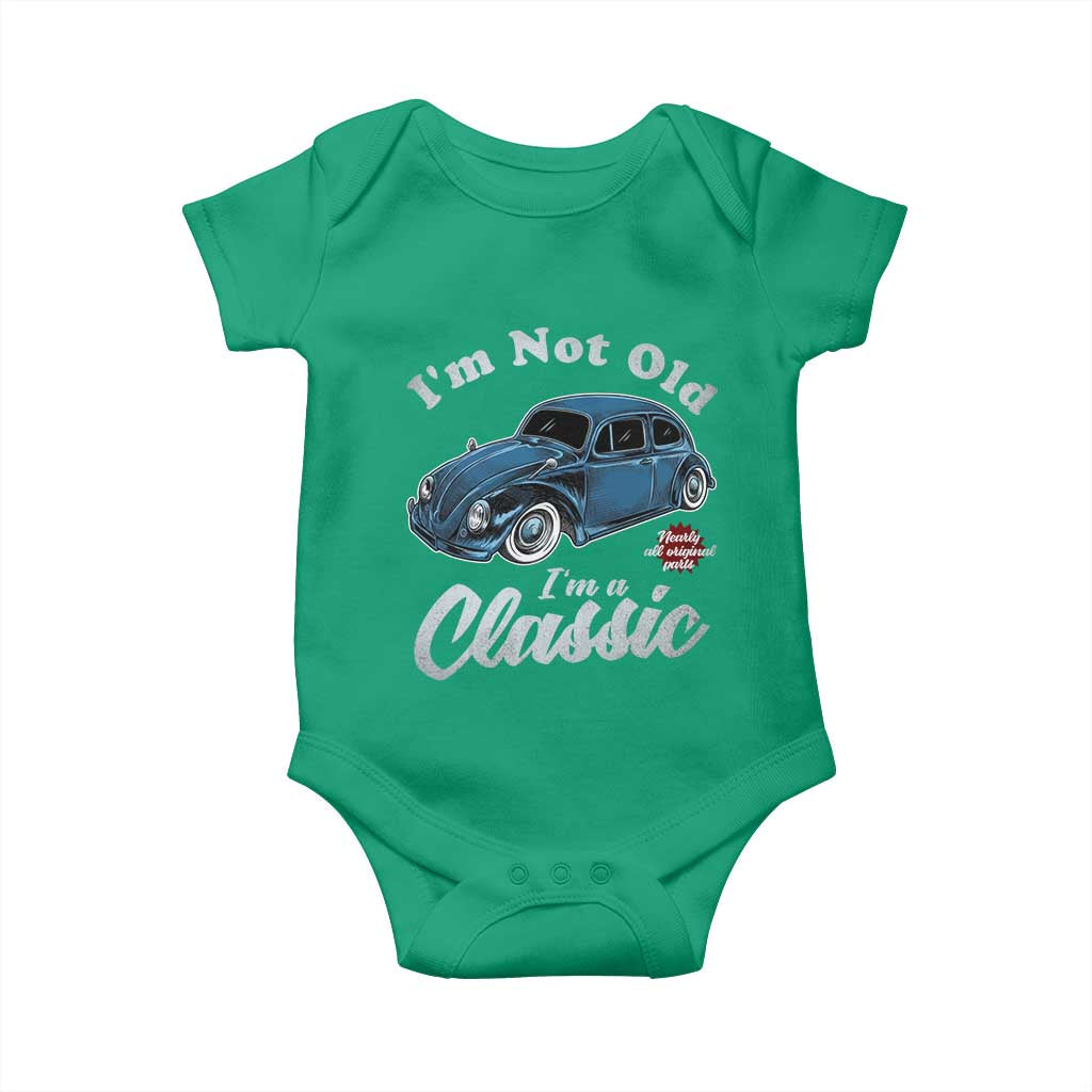 I'm Not Old I'm Classic Baby Onesie Vintage Distressed Classic Bug Travel