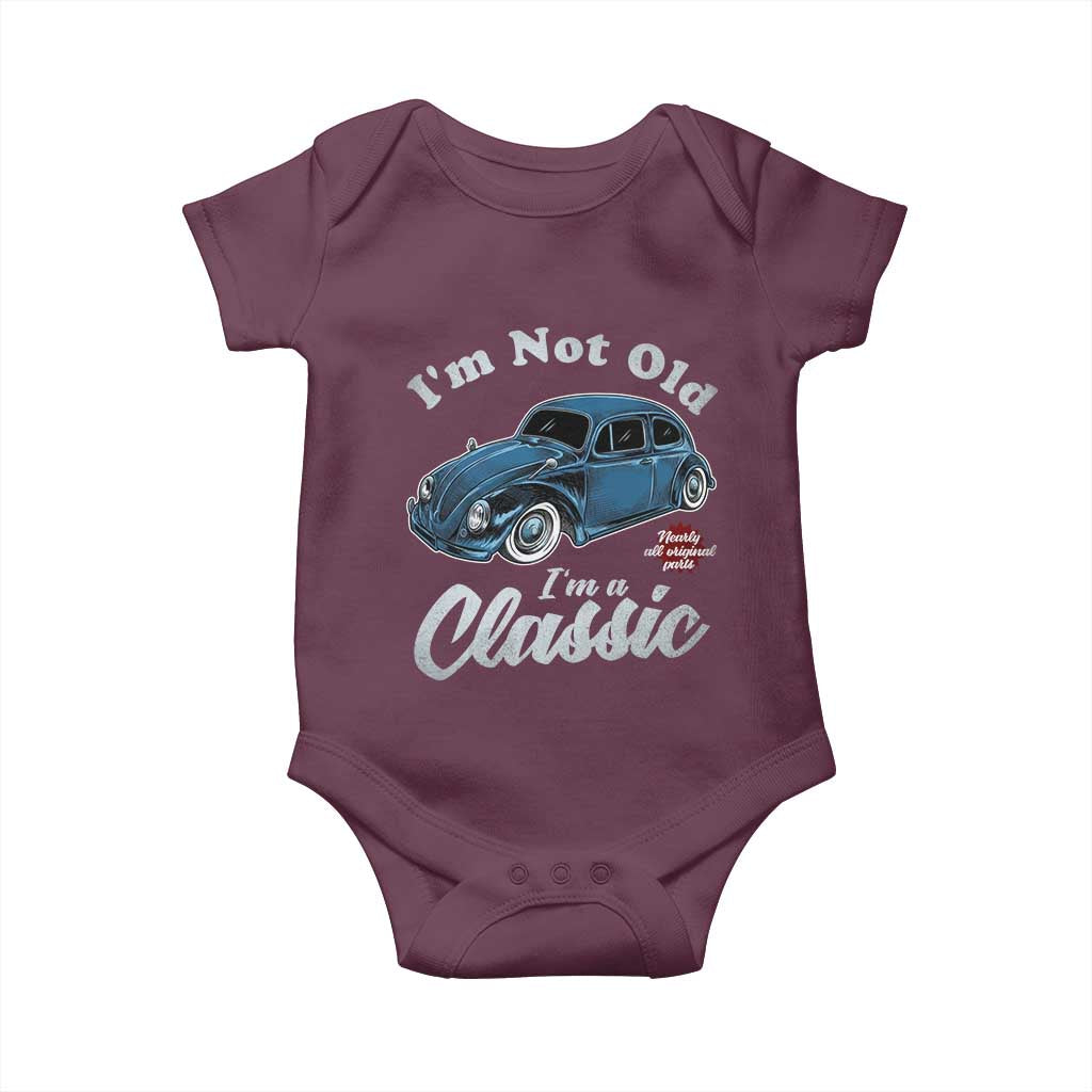 I'm Not Old I'm Classic Baby Onesie Vintage Distressed Classic Bug Travel