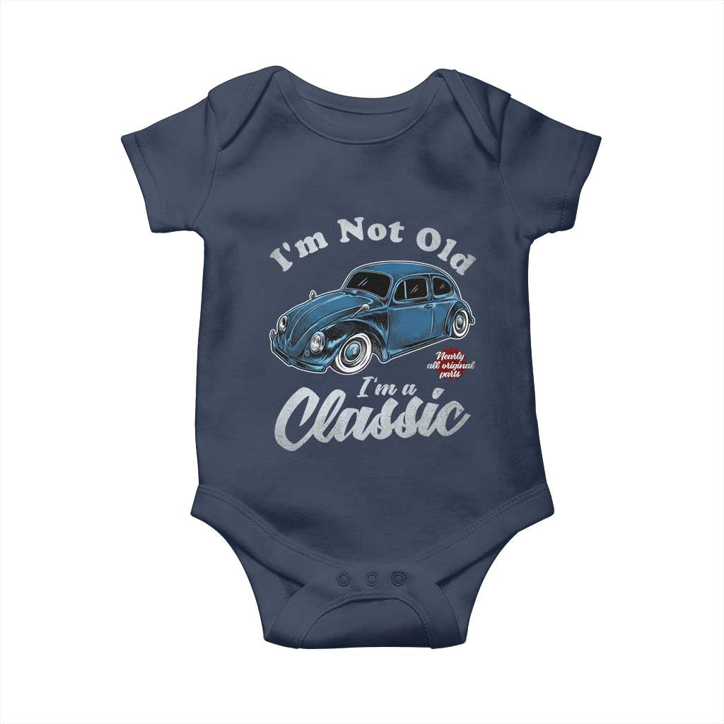 I'm Not Old I'm Classic Baby Onesie Vintage Distressed Classic Bug Travel