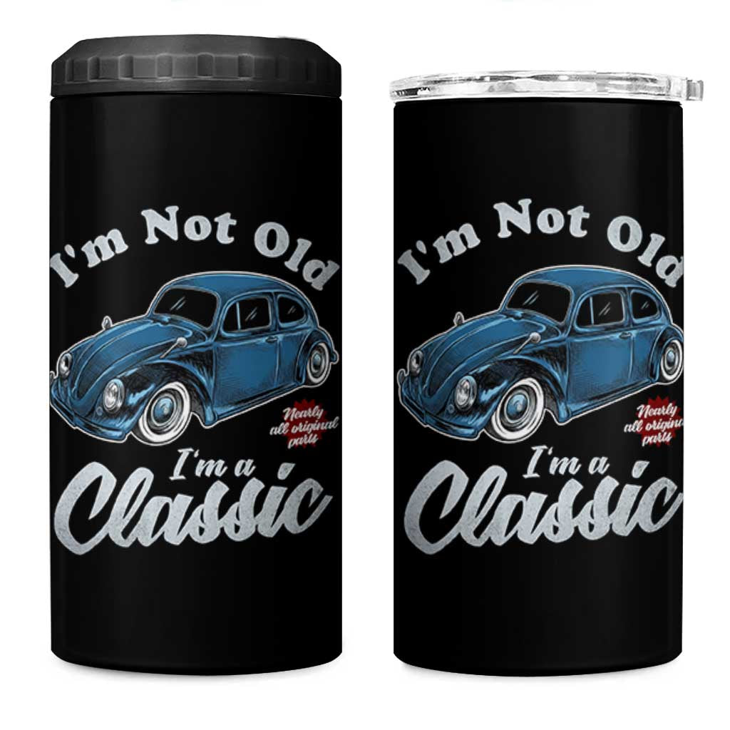 I'm Not Old I'm Classic 4 in 1 Can Cooler Tumbler Vintage Distressed Classic Bug Travel