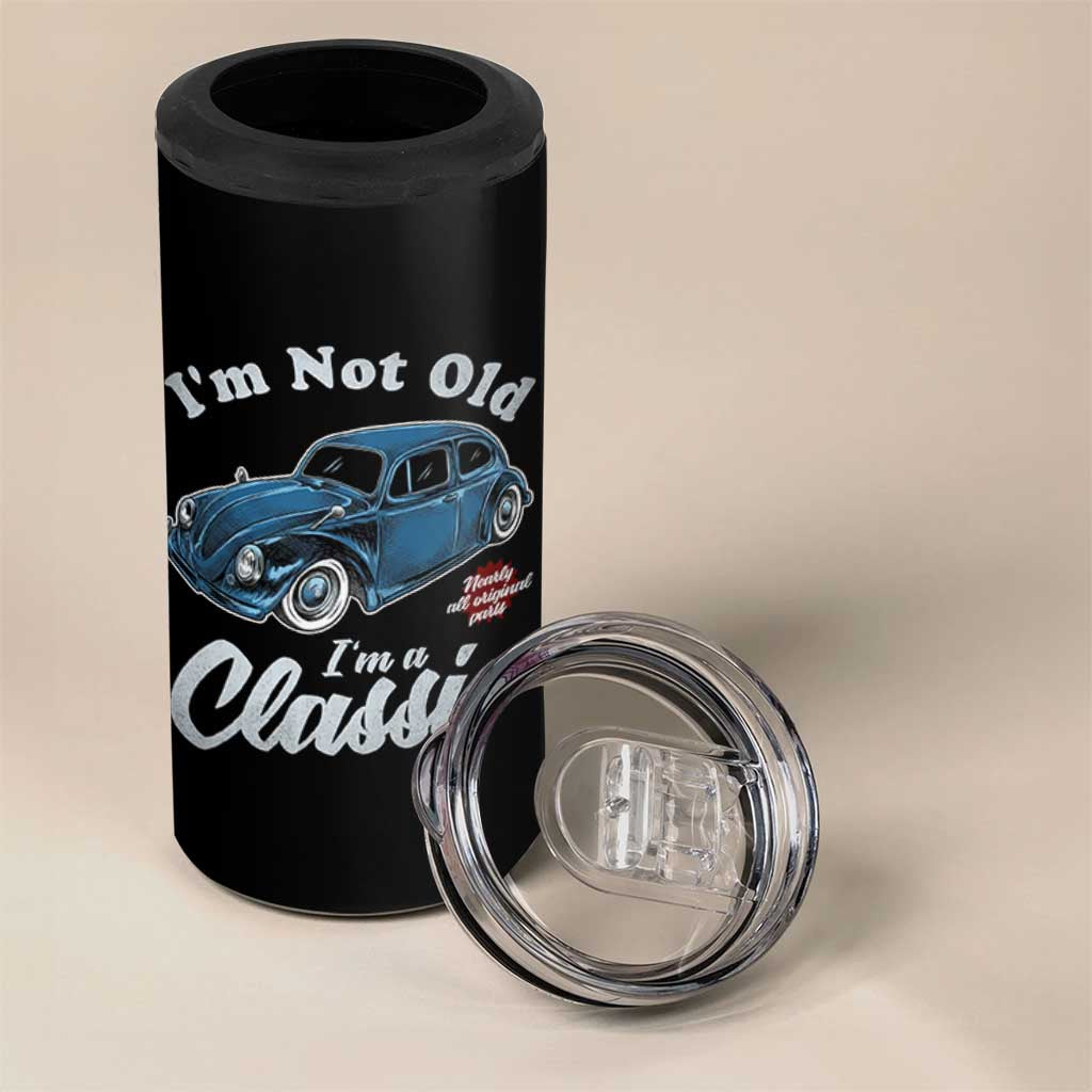 I'm Not Old I'm Classic 4 in 1 Can Cooler Tumbler Vintage Distressed Classic Bug Travel