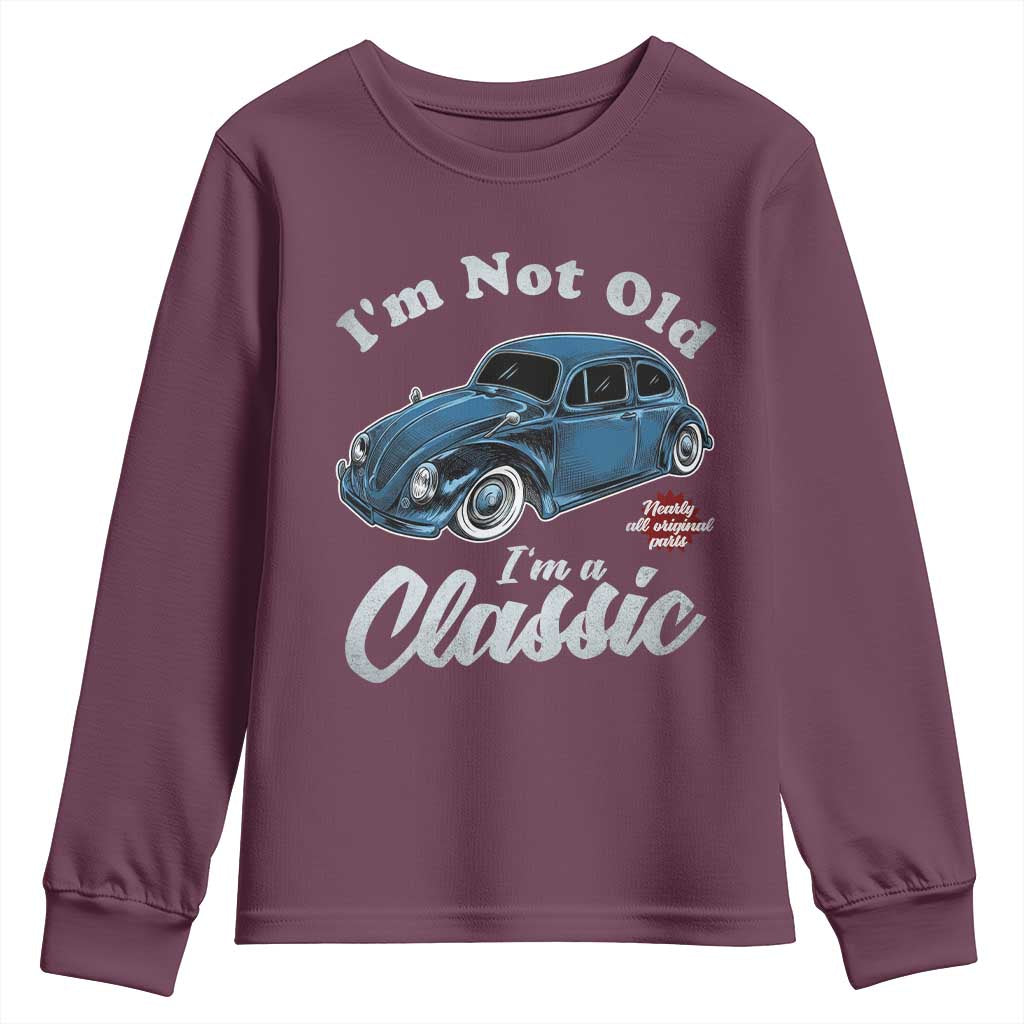 I'm Not Old I'm Classic Youth Sweatshirt Vintage Distressed Classic Bug Travel