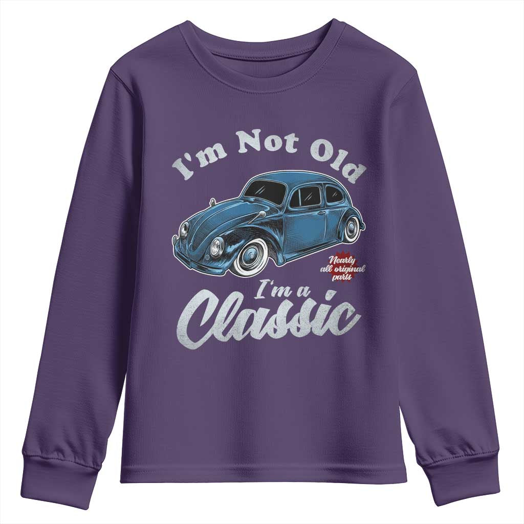 I'm Not Old I'm Classic Youth Sweatshirt Vintage Distressed Classic Bug Travel