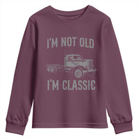 I'm Not Old I'm Classic Youth Sweatshirt Retro Needlenose Semi Truck Old School Distressed Big Rig 18 Wheeler