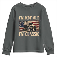 I'm Not Old I'm Classic Youth Sweatshirt Vintage Distressed Big Rig 18 Wheeler Driver