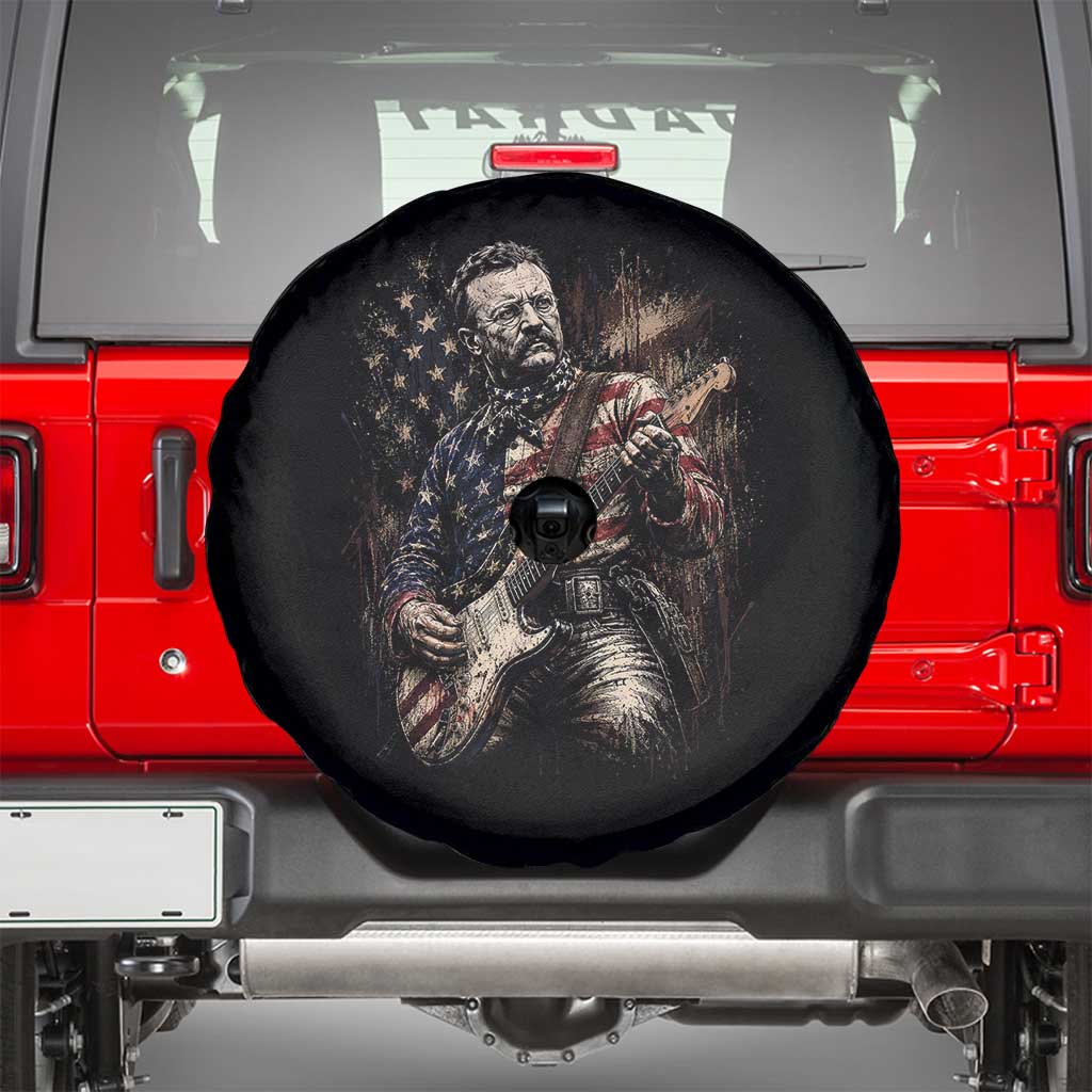Teddy Roosevelt Playing Guitar 4th of July Spare Tire Cover