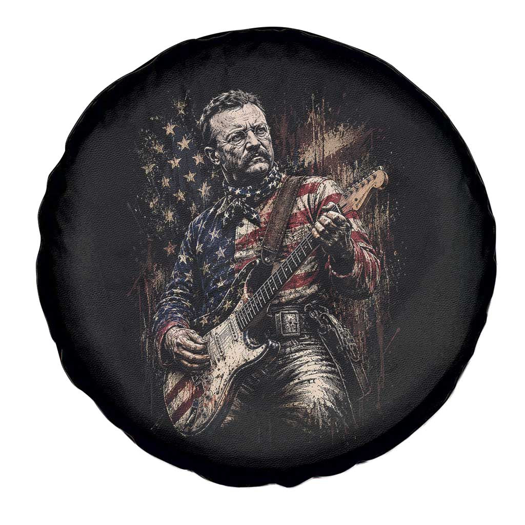 Teddy Roosevelt Playing Guitar 4th of July Spare Tire Cover