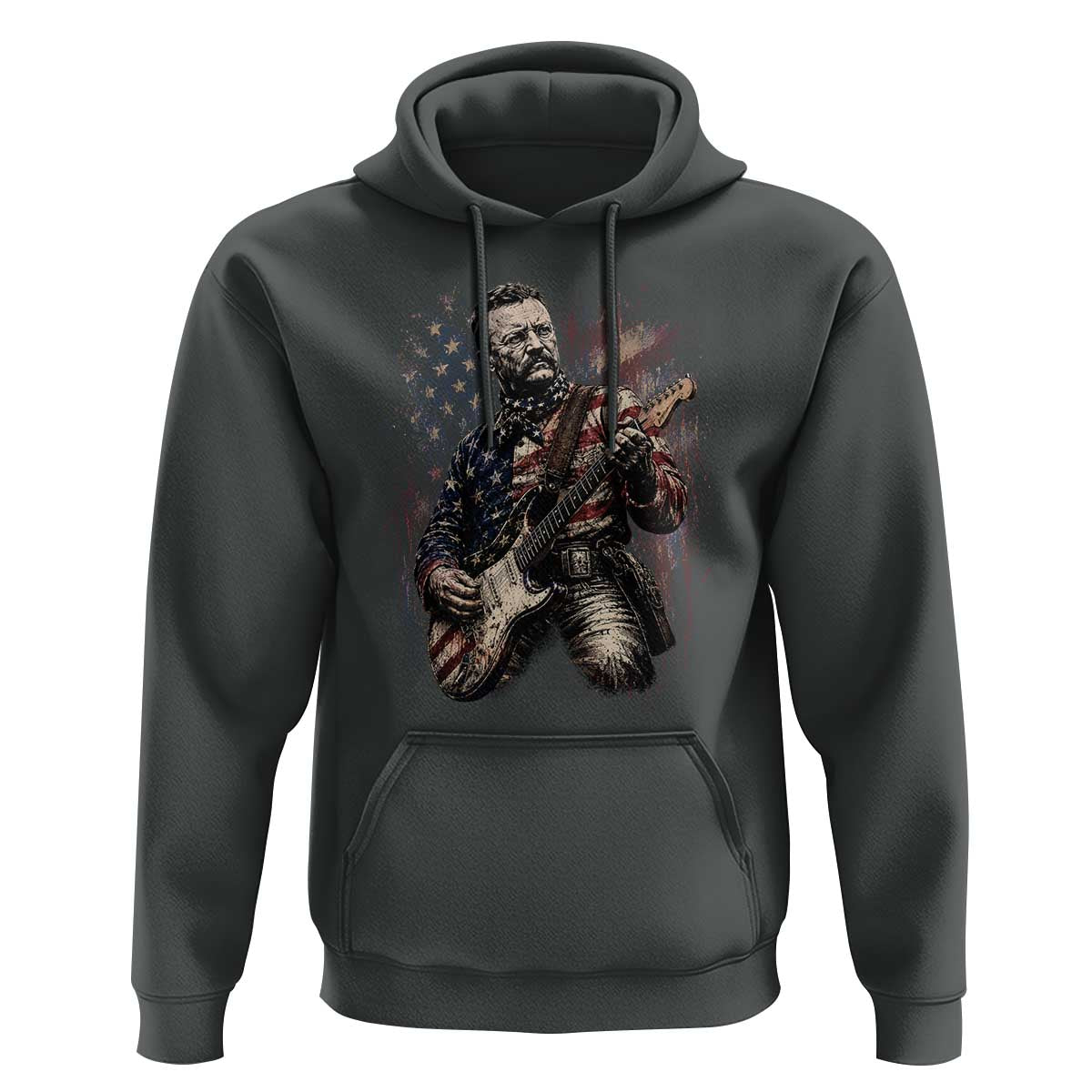 Teddy Roosevelt Playing Guitar 4th of July Hoodie