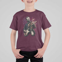 Teddy Roosevelt Playing Guitar 4th of July T Shirt For Kid