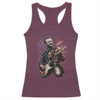 Teddy Roosevelt Playing Guitar 4th of July Racerback Tank Top