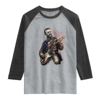 Teddy Roosevelt Playing Guitar 4th of July Raglan Shirt