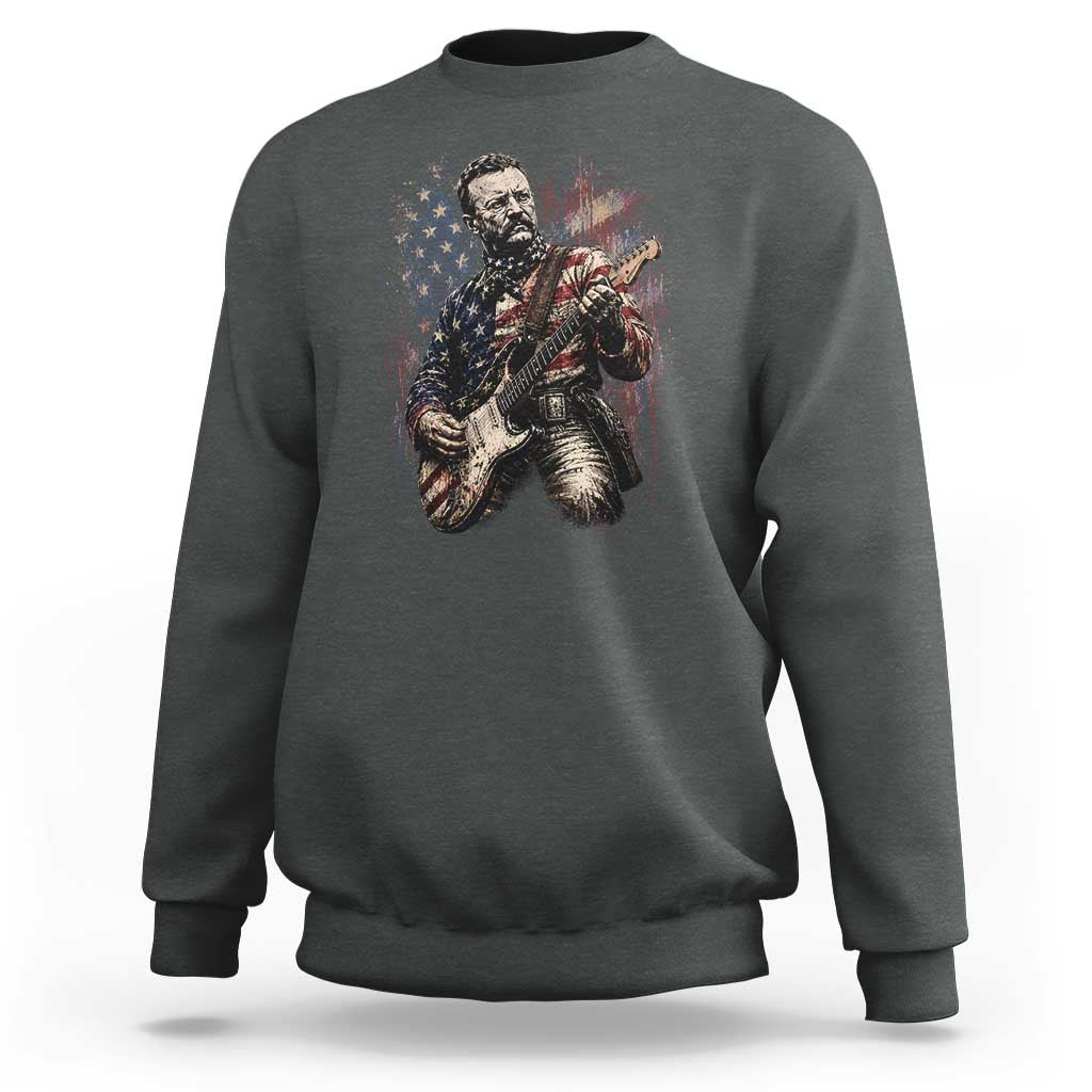 Teddy Roosevelt Playing Guitar 4th of July Sweatshirt