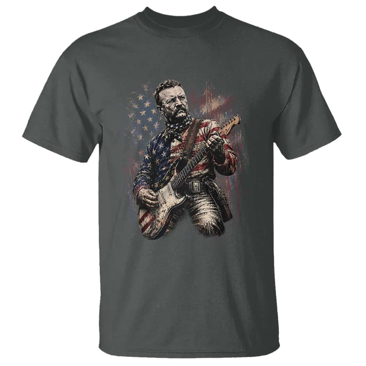 Teddy Roosevelt Playing Guitar 4th of July T Shirt