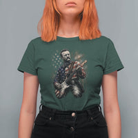 Teddy Roosevelt Playing Guitar 4th of July T Shirt For Women
