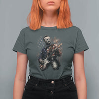 Teddy Roosevelt Playing Guitar 4th of July T Shirt For Women