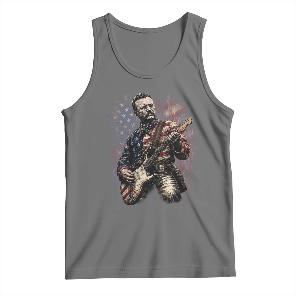 Teddy Roosevelt Playing Guitar 4th of July Tank Top
