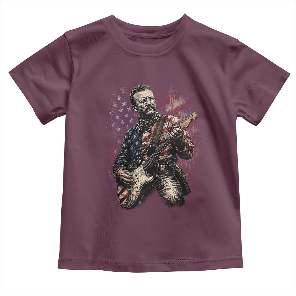 Teddy Roosevelt Playing Guitar 4th of July Toddler T Shirt