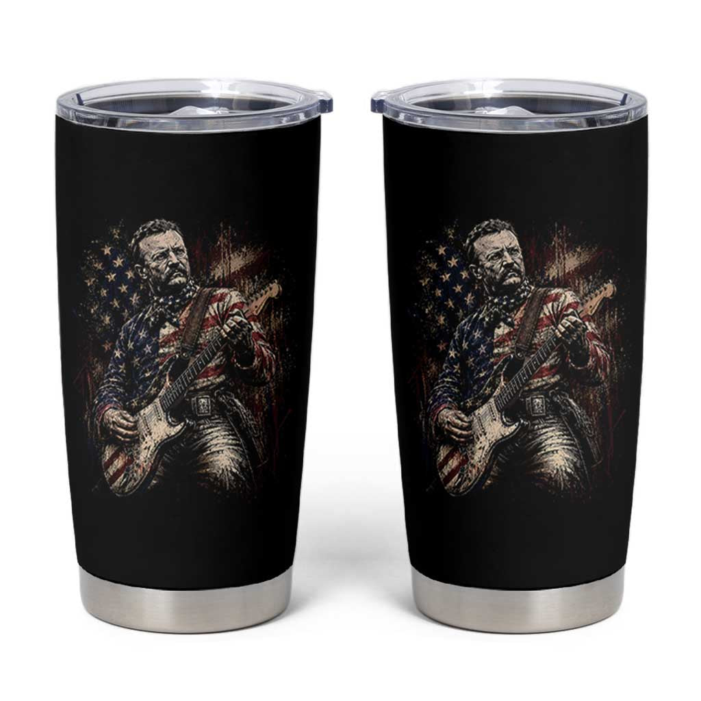 Teddy Roosevelt Playing Guitar 4th of July Tumbler Cup