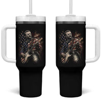 Teddy Roosevelt Playing Guitar 4th of July Tumbler With Handle