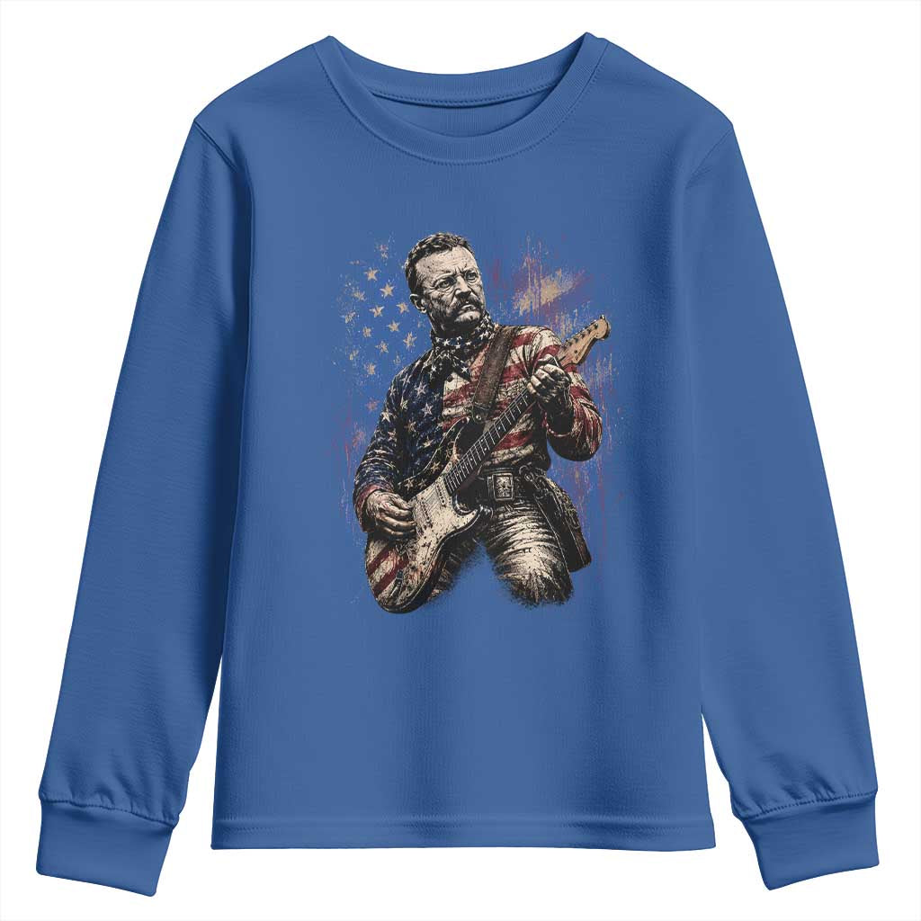 Teddy Roosevelt Playing Guitar 4th of July Youth Sweatshirt