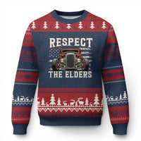 Respect The Elders Ugly Christmas Sweater 1932 American Classic Hotrod