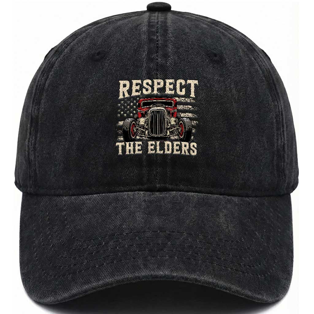 Respect The Elders Washed Cotton Baseball Cap 1932 American Classic Hotrod