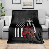 Classic Big Block Blower Throw Blanket Patriotic Racing Engine American Flag Christian Cross