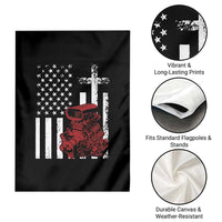 Classic Big Block Blower Garden Flag Patriotic Racing Engine American Flag Christian Cross