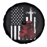 Classic Big Block Blower Spare Tire Cover Patriotic Racing Engine American Flag Christian Cross