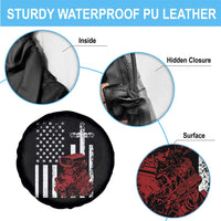 Classic Big Block Blower Spare Tire Cover Patriotic Racing Engine American Flag Christian Cross