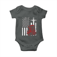 Classic Big Block Blower Baby Onesie Patriotic Racing Engine American Flag Christian Cross