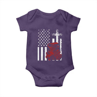 Classic Big Block Blower Baby Onesie Patriotic Racing Engine American Flag Christian Cross