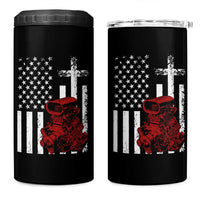 Classic Big Block Blower 4 in 1 Can Cooler Tumbler Patriotic Racing Engine American Flag Christian Cross