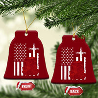Classic Big Block Blower Ceramic Ornament Patriotic Racing Engine American Flag Christian Cross