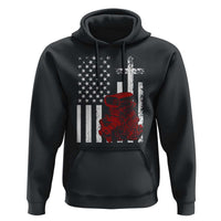 Classic Big Block Blower Hoodie Patriotic Racing Engine American Flag Christian Cross