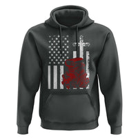 Classic Big Block Blower Hoodie Patriotic Racing Engine American Flag Christian Cross