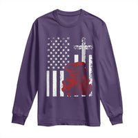 Classic Big Block Blower Long Sleeve Shirt Patriotic Racing Engine American Flag Christian Cross