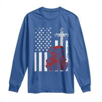 Classic Big Block Blower Long Sleeve Shirt Patriotic Racing Engine American Flag Christian Cross