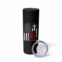 Classic Big Block Blower Skinny Tumbler Patriotic Racing Engine American Flag Christian Cross