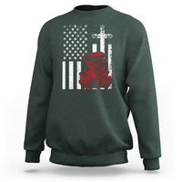 Classic Big Block Blower Sweatshirt Patriotic Racing Engine American Flag Christian Cross