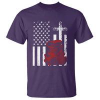 Classic Big Block Blower T Shirt Patriotic Racing Engine American Flag Christian Cross