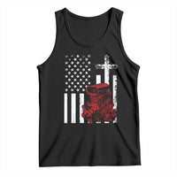 Classic Big Block Blower Tank Top Patriotic Racing Engine American Flag Christian Cross