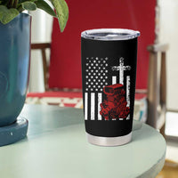 Classic Big Block Blower Tumbler Cup Patriotic Racing Engine American Flag Christian Cross