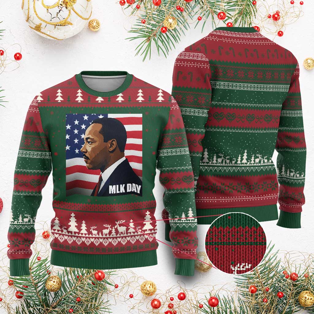 Martin Luther King Jr Ugly Christmas Sweater Human Rights - Wonder Print Shop