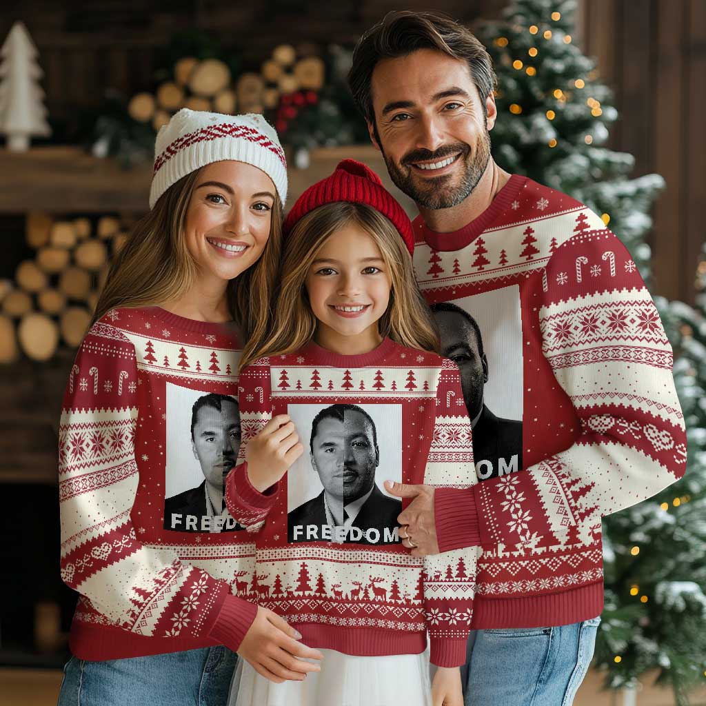 Freedom Charlie Kirk Ugly Christmas Sweater Martin Luther King Jr - Wonder Print Shop