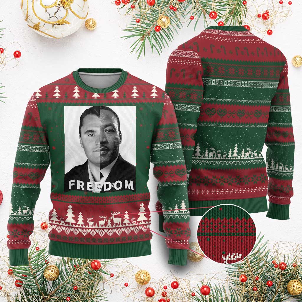 Freedom Charlie Kirk Ugly Christmas Sweater Martin Luther King Jr - Wonder Print Shop