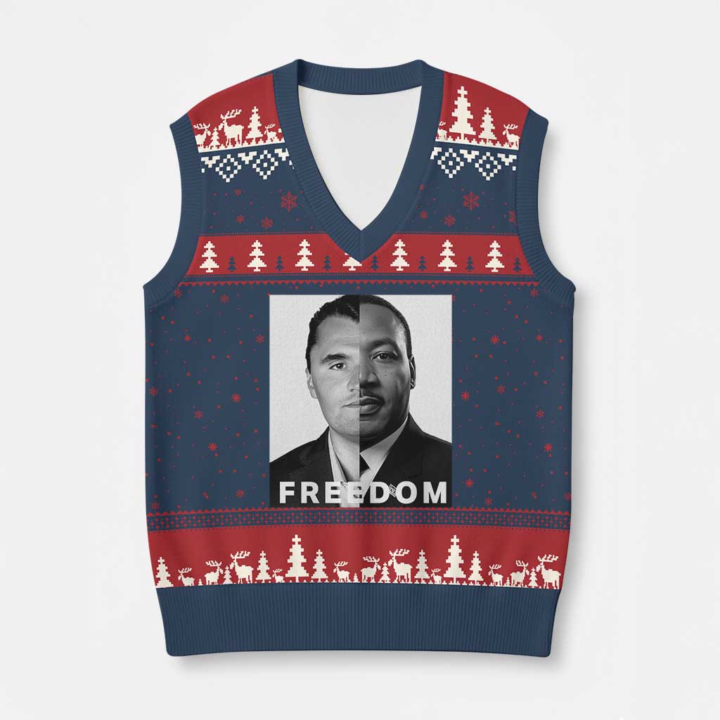 Freedom Charlie Kirk V-Neck Knit Sweater Vest Martin Luther King Jr - Wonder Print Shop